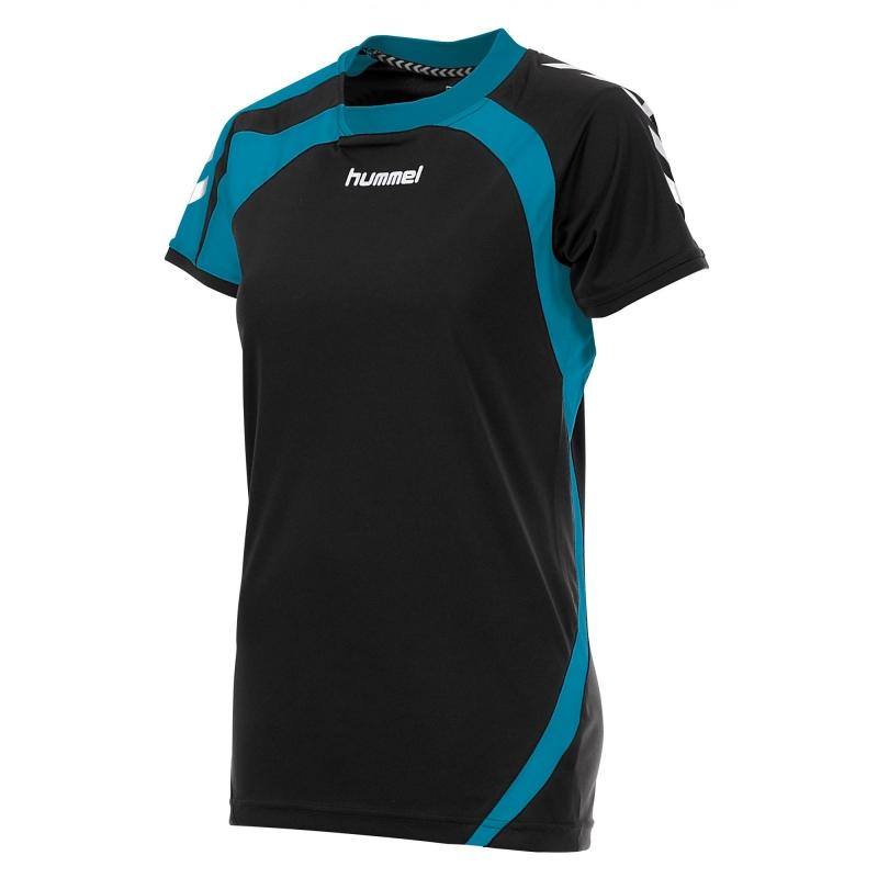 Kalkun hud indlogering Hummel Odense Shirt Ladies k.m. Zwart / Blauw – Middenvelders.nl